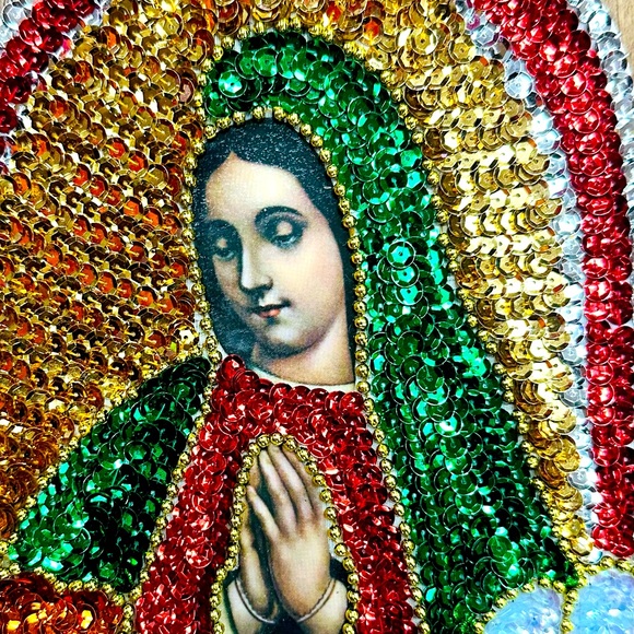 Virgen de Guadalupe Sequined Applique Patch - Picture 3 of 5